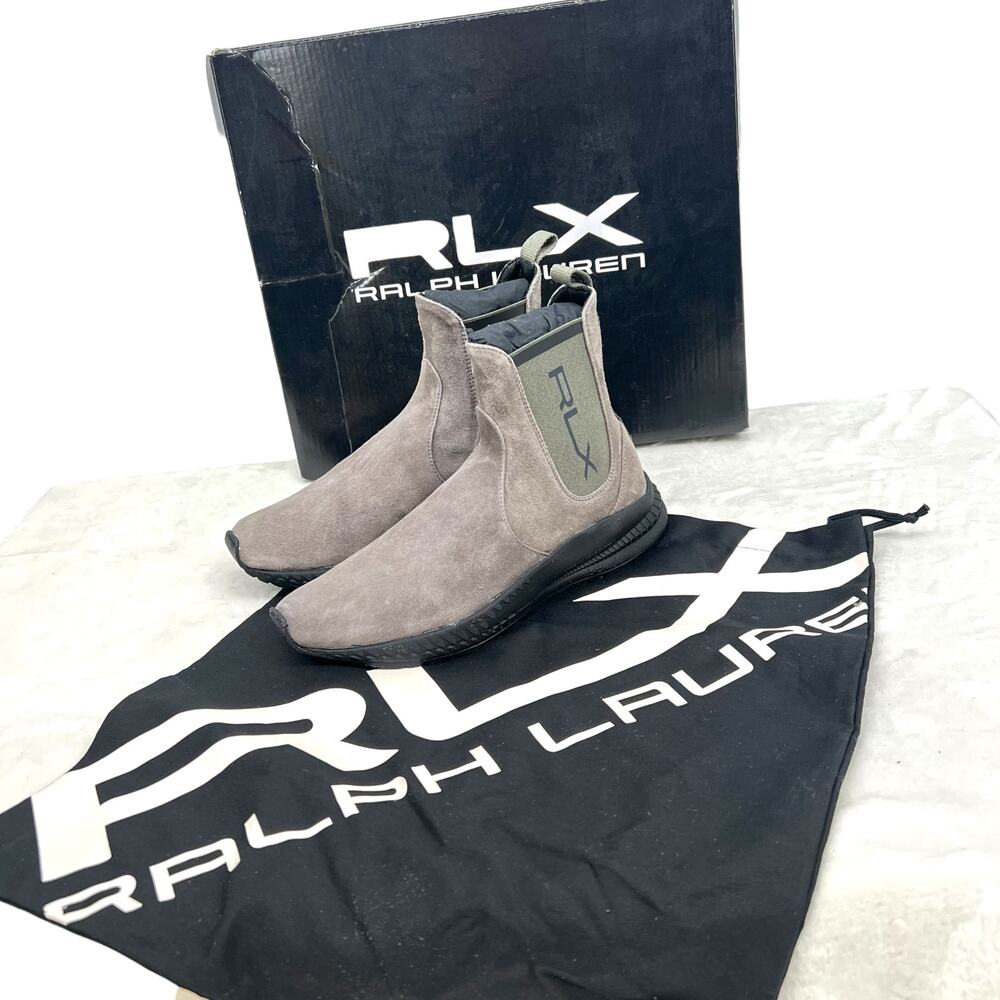 RALPH LAUREN RLX Men's Gray Suede Sock Sneaker Boots 5.5D NIB Dustbag Box